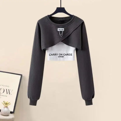 Spring and Autumn Set Women's 2025 Korean Loose Fashion Top Casual Work Pants Age Reducing Three Piece Set