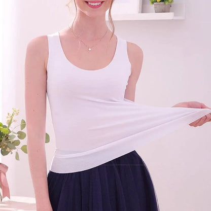 Summer Women Tank Tops Camisole Seamless Stretchy Slim-fitting Off Shoulder T-shirt Female Thin Breathable Shirts Undershirt