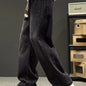 New American Retro Black Straight-leg Jeans For Men High-street Washed Fashionable Loose Wide-leg Floor-length Trousers Clothing