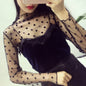 Women Daisy Print Lace Sheer Tops Sexy Tees Long Sleeve Thin Mesh Shirts Fashion Ladies Top 2025 Summer Sunscreen Blouse