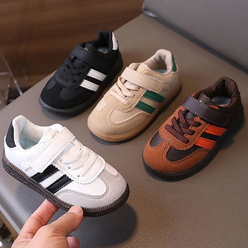 PU Leather Sport Shoes For Children Soft-soled Waterproof Girl's Sneakers Ergonomics Anti-slippery Toddler Shoes For Kids