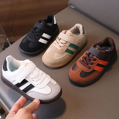 PU Leather Sport Shoes For Children Soft-soled Waterproof Girl's Sneakers Ergonomics Anti-slippery Toddler Shoes For Kids