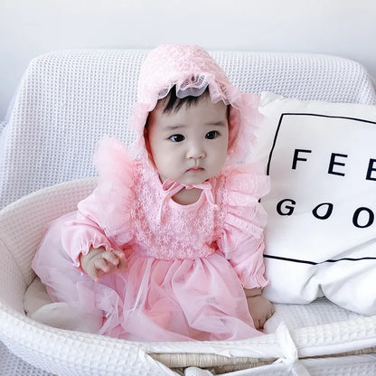 New Born Baby Girl Dress Clothes Christening Dress Classic Infant Baptism Wedding Tulle Dress for Spring Summer 0 3 6 Months