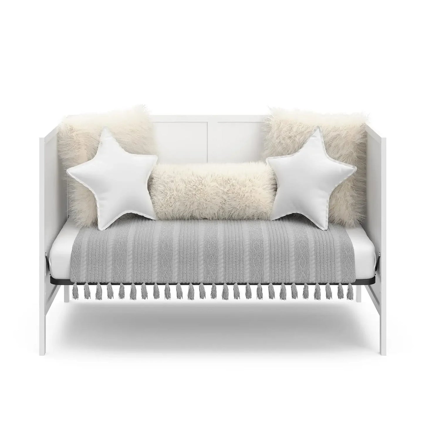 3-in-1 Convertible Crib (White) - Gold Certified, Converts to Toddler Bed & Daybed, Fits Standard Full-Size Crib Matt