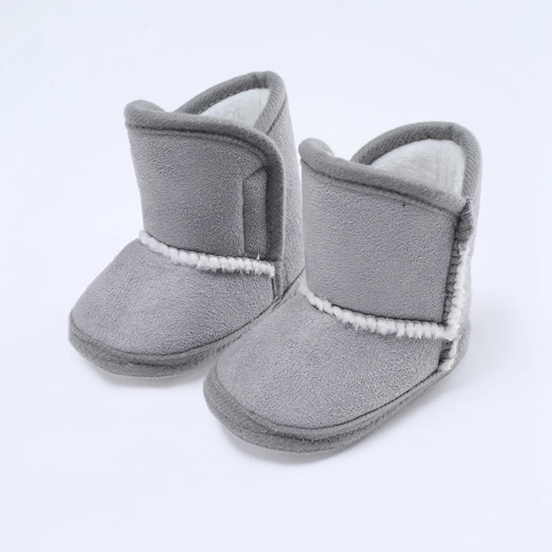 Winter Baby Boots Plus Velvet Snow Booties Baby Shoes Warm baby Girl Shoes Pompom Soft Sole Indoor Walking Shoe
