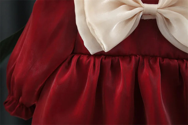 Spring fall toddler Girls' Baby Clothes Bow Dress for newborn Girls' Baby Clothing 1st Birthday Princess Tutu Dresses Dress