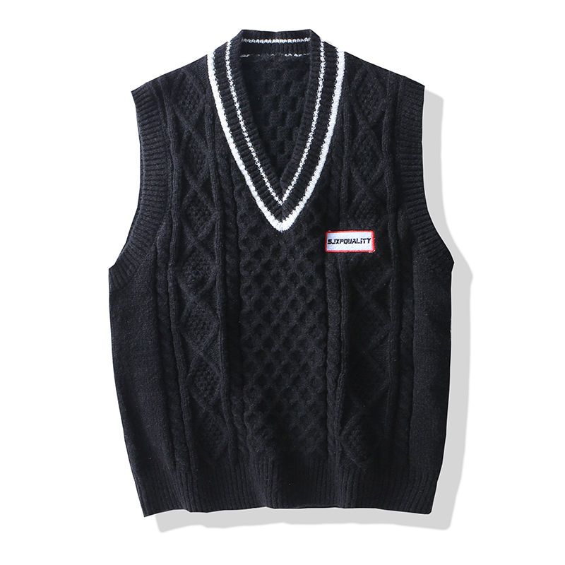 Men Knit Sweater Vest ins sweater vest Korean fashion clothes