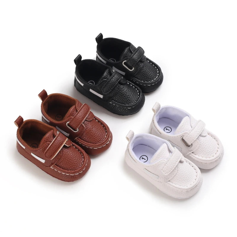 Newborn Baptist Shoes New Leather Gentleman Shoes Anti-slip Soft Bottom Indoor Baby Boys and Girls Casual Shoes Walking Shoes