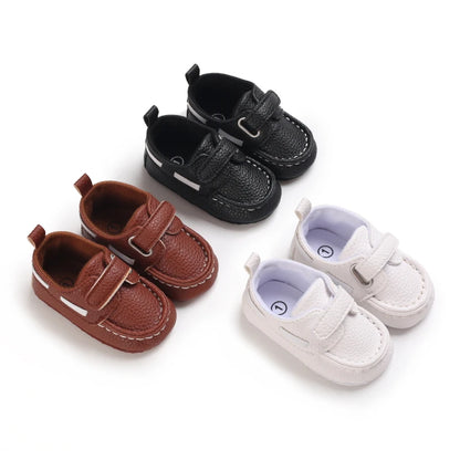 Newborn Baptist Shoes New Leather Gentleman Shoes Anti-slip Soft Bottom Indoor Baby Boys and Girls Casual Shoes Walking Shoes