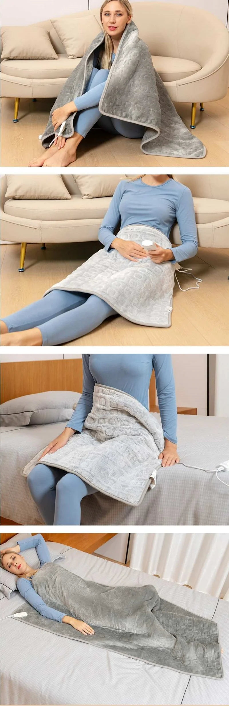 150*90cm Electric Heating Blankets Soft Flannel Heated Blanket Cover Winter Body Warm Mat Timed Sleeping Pad Heater