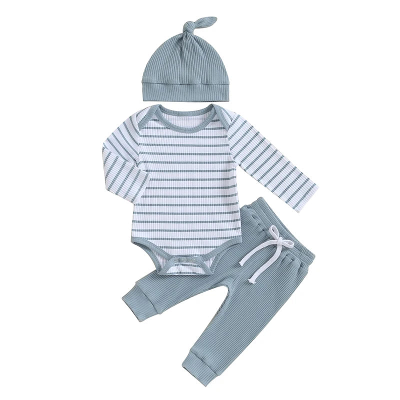 Mubi neo 0 to 18 Months Infant Set Newborn Baby Boy Clothing Top and Bottom Set Striped Children's Fashion for Babies Boy Outfits