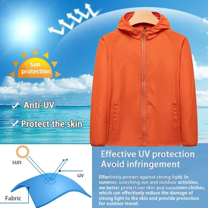 Men's Hiking Jackets Waterproof Women Sun Protection Windbreaker Camping Climbing Outdoor Coat Unisex Portable Clothes