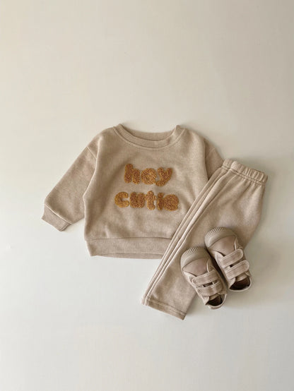 Europe Baby Cotton Knitting Clothing Sets Kids Boys Girls Spring Clothes Loose Tracksuit Pullovers Tops +Pants 2PCS Outfits