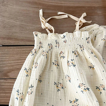 Korean Style Children Clothing Set Short Sleeved Cotton Printed T-Shirt+ Shorts Newborn Baby Girls Clothing Suit For Summer