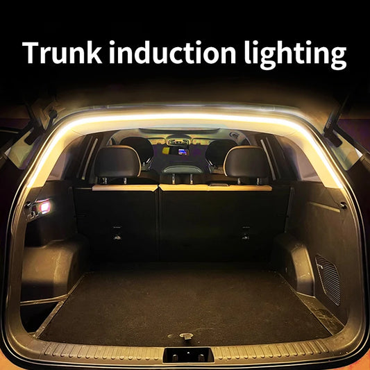 Car high brightness trunk lighting ambient light interior decoration LED wiring free automatic sensing tailgate light strip
