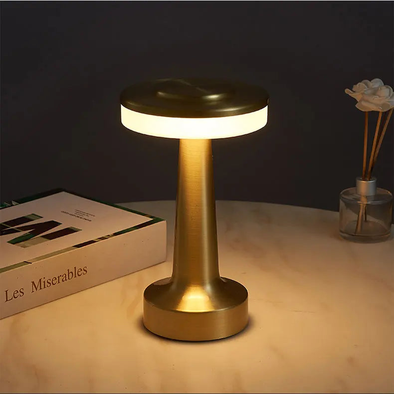 LED Table Lamp Retro Bar Coffee Table Lamp Rechargeable Touch Sensor Wireless Night Light Restaurant Living Room Decor Light