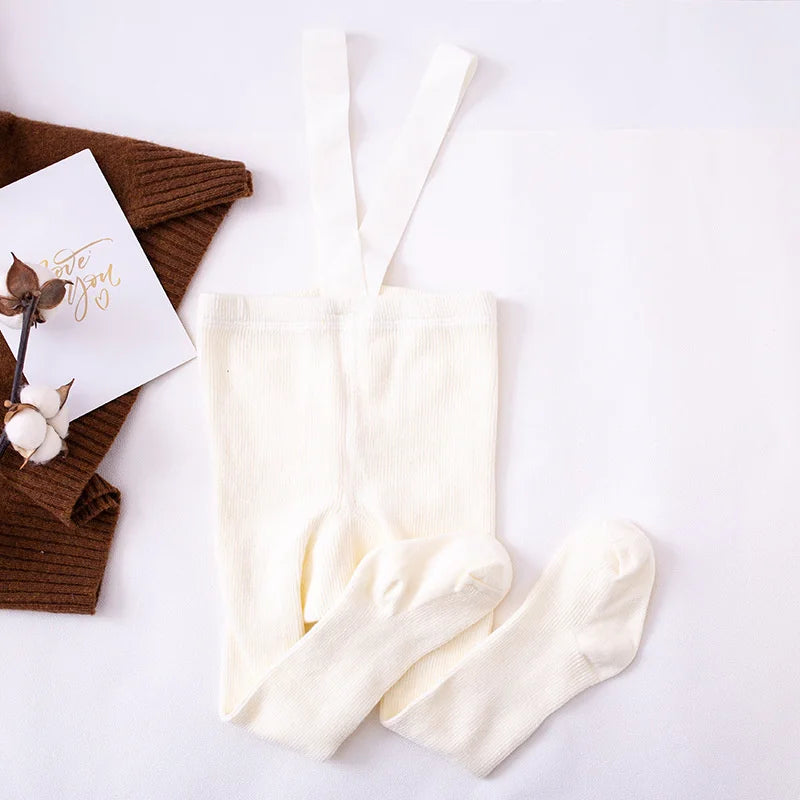 Baby Cute Knitted Tights Boys Girls Pantyhose Casual Suspender Tights Infant Toddler Autumn Spring Leggings Solid Color Clothing