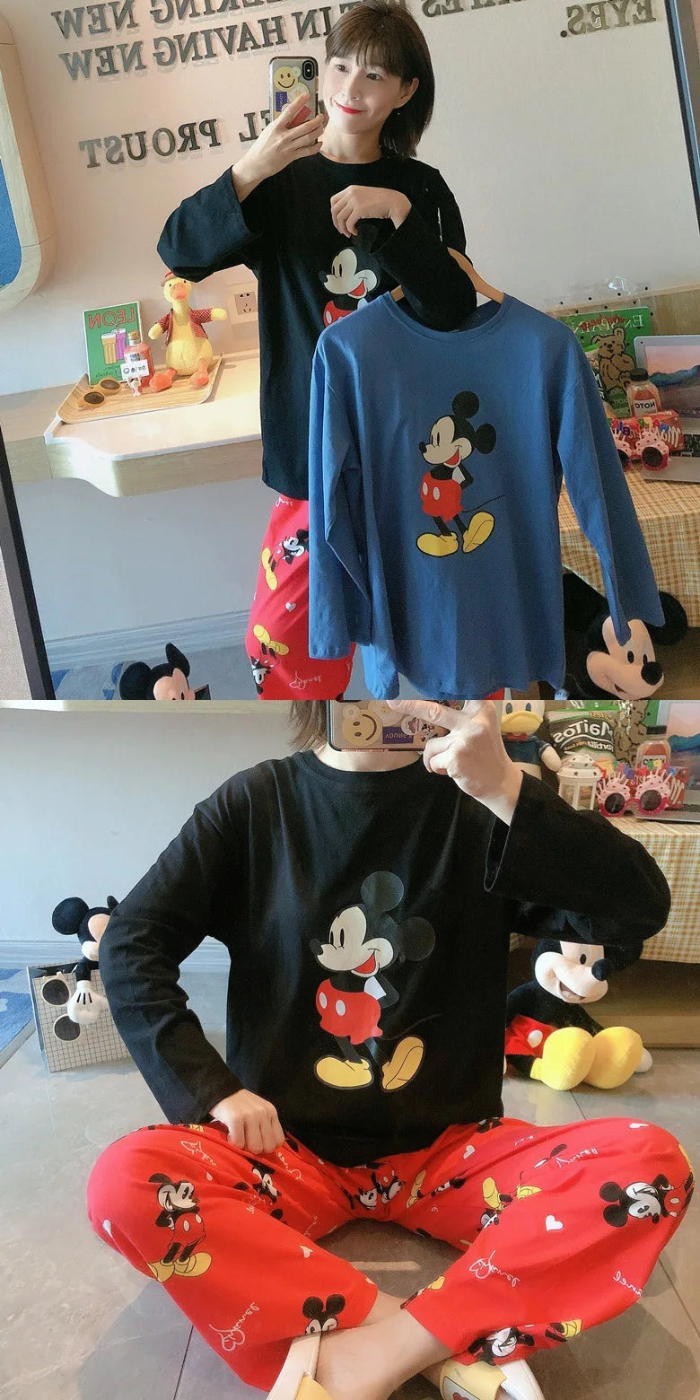 Women's Pajamas Sets Spring Autumn Two-Piece Cute Print Pajama Long Sleeve Pajama Home Clothes Two-piece