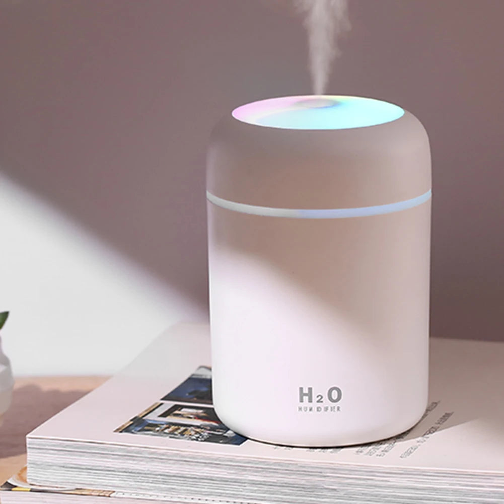 300ml Air Humidifier USB Ultrasonic Aroma Essential Oil Diffuser Romantic Soft Light Humidifier Mini Cool Mist Maker Purifier