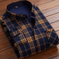 New 2025 Men's Thick Long Sleeve Shirts Fashion Casual Business Versatile Shirts Tops Men Plaid Striped Warm Shirts Camisas Male