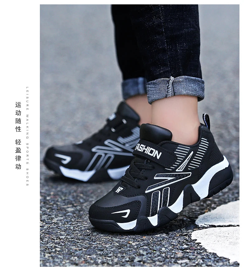 Sport Kids Sneakers Boys Casual Shoes for Children Leather Anti-slippery Fashion Tennis Infantil Menino Mesh Sneakers Shoes