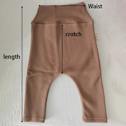 MILANCEL Baby Leggings Toddler High Waist Fleece Thermal Trousers Infant Solid Color Pants
