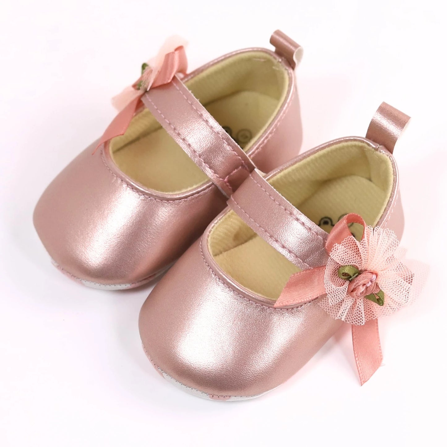 RABEISIR Baby toddler shoes, fashionable rose flower baby girl casual step shoes, light and non-slip, suitable for daily