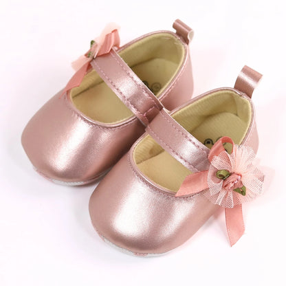 RABEISIR Baby toddler shoes, fashionable rose flower baby girl casual step shoes, light and non-slip, suitable for daily