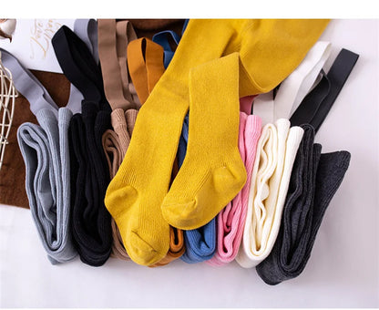 Baby Cute Knitted Tights Boys Girls Pantyhose Casual Suspender Tights Infant Toddler Autumn Spring Leggings Solid Color Clothing