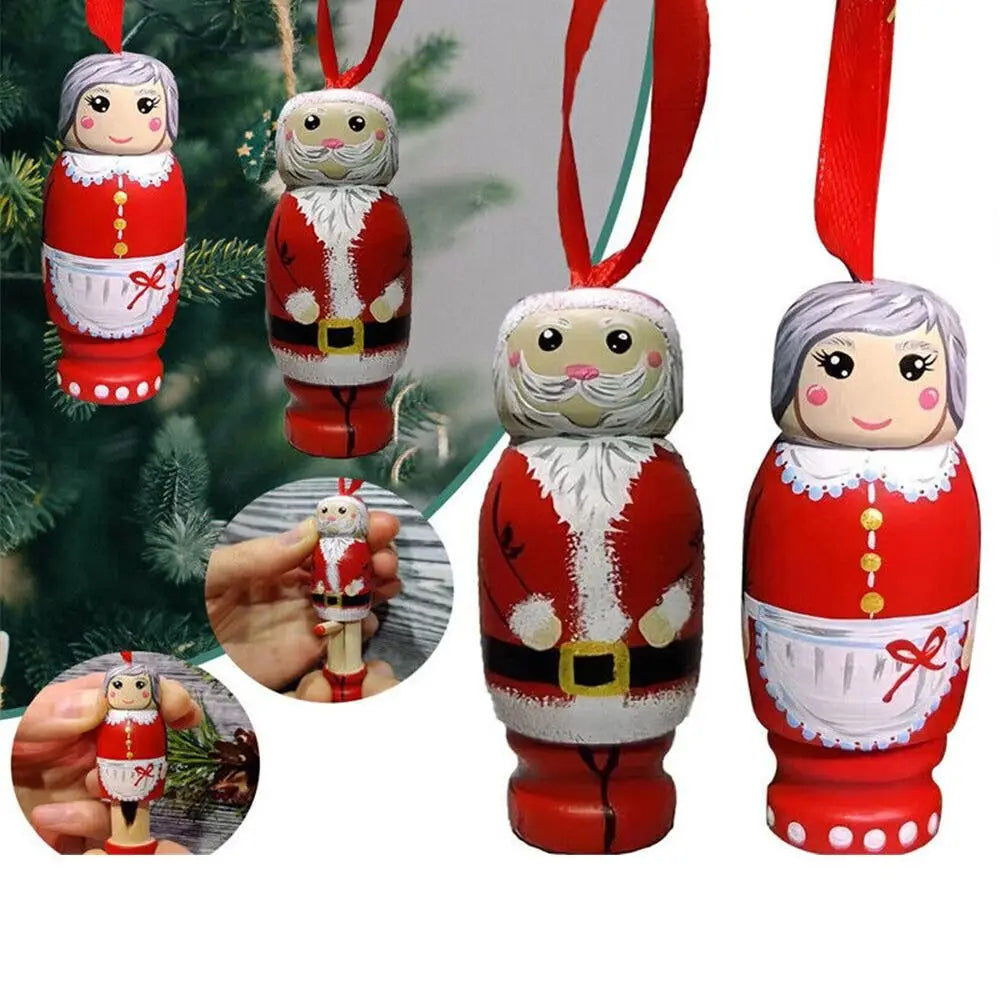 Christmas Novel DIY Funny Santa Ornament Holiday Hanging Christmas Tree Decoration Party Decors