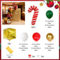 93 red, green,，gold, and white Christmas decoration wreaths, including candy cane gift boxes, suitable for Christmas party decor