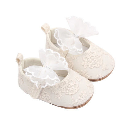 Toddler Baby Girls Sweet Princess Shoes Soft Bow knit Flower Non-slip Bottom First Walker Shoes Toddler Babies Crib Shoes