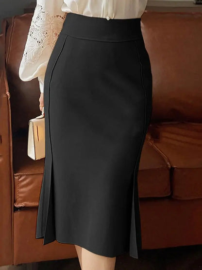 ZANZEA Package Hip High Waist Fishtail Skirts Elegant Women Evangelical Knee-length Saias Office Mermaid Skirts Fashion 2025