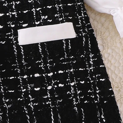 Dress for Kids 0-3 Years Old Plaid Fake Two Piece Long Sleeve Spring and Autumn Princess Dress OOTD for Newborn Baby Girl