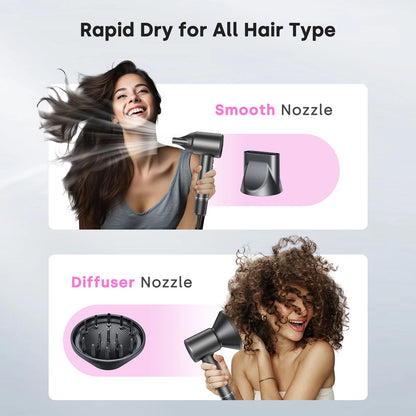 Hair Dryer, Negative Ionic Blow Dryer 120000 RPM Brushless Motor 40M/S Fast Drying High-Speed Low Noise Thermo-Control Hairdryer