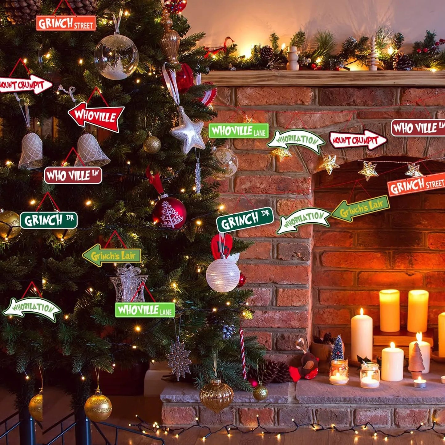 Christmas Tree Decorations 16pcs Grinch's Christmas Tree Hanging Ornament Holiday Xmas Grinch's Ornaments Grinch's Christmas Decor