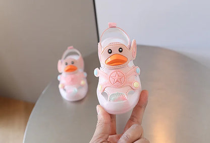 Little Duck Light-up LED Sandals for First Walker Anti-kick Baby Shoes for 0-3 Years Old Pre walker Soft Sole Cartoon for Girl