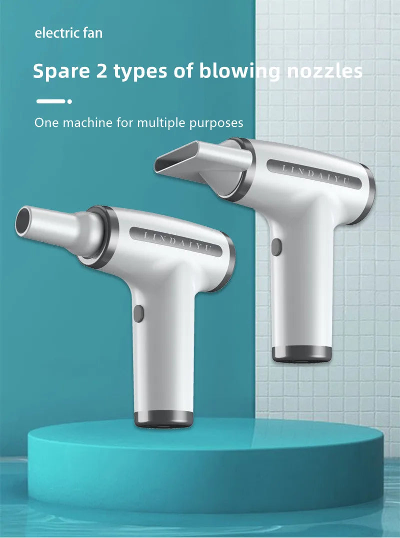 Wireless Hair Dryer Multifunctional  Air Duster Blower Travel Portable USB Rechargeable Negative Ions Blow Dryer