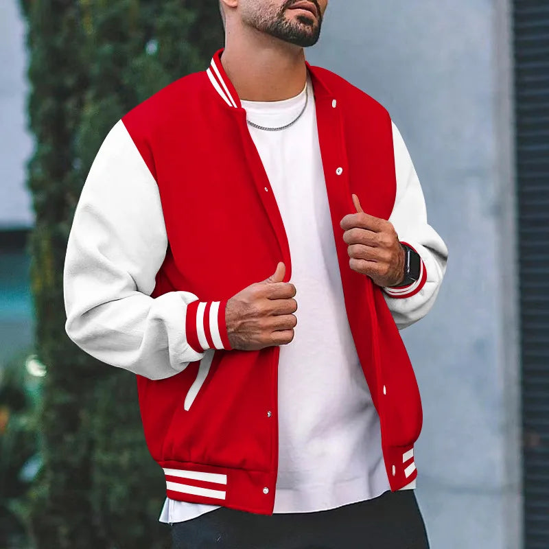 2025 New Loose Trendy Brand Baseball Jersey  Men Fashion Bomber Jacket Men's Casual Plus Size Tops Street Men's overcoat