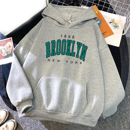Fashion 1898 Brooklyn New York Hoodies Printed Men Woman Hoodie Hooded Sweatshirts Harajuku Pullovers Unisex Tracksuits Clothing
