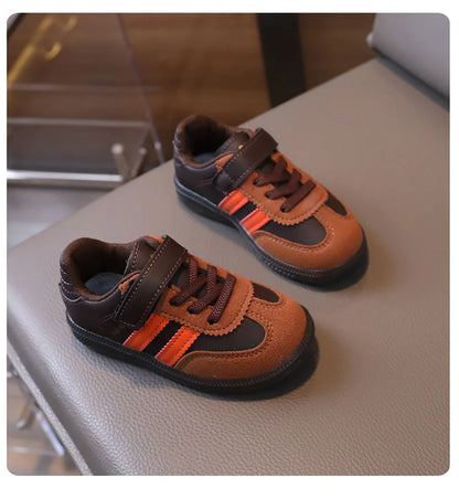 PU Leather Sport Shoes For Children Soft-soled Waterproof Girl's Sneakers Ergonomics Anti-slippery Toddler Shoes For Kids