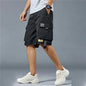 2025 New Summer Men Trend Cargo Shorts Men's Letter Print Pocket Shorts Fashion Casual Straight Shorts Male Ropa Hombre