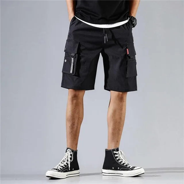 2025 New Summer Men Trend Cargo Shorts Men's Letter Print Pocket Shorts Fashion Casual Straight Shorts Male Ropa Hombre