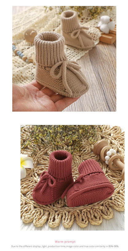 Breathable Non-Slip Infant Boys Girls First Walker Shoes Casual Solid Knitted Newborn Unisex Floor Pre walker Toddler Lightweight