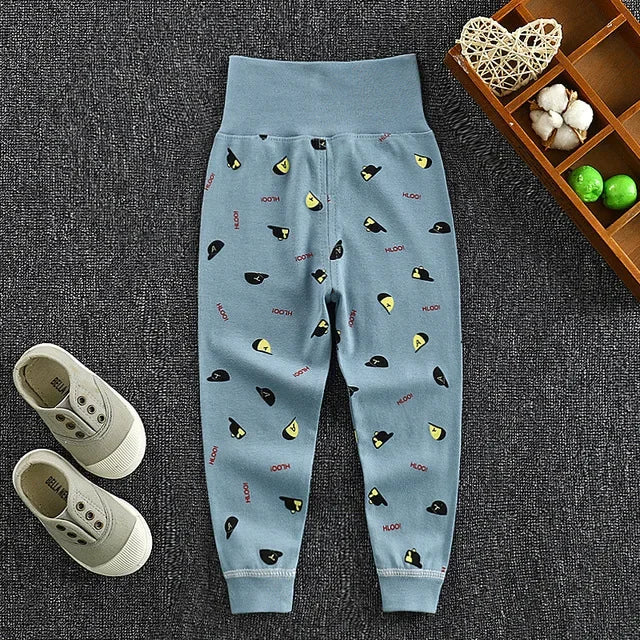 Baby Girls Boys Pants Toddler Bottoming Leggings Children Cotton Cartoon Trousers High Waist 2024 Autumn Newborn Kids Clothing