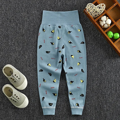 Baby Girls Boys Pants Toddler Bottoming Leggings Children Cotton Cartoon Trousers High Waist 2024 Autumn Newborn Kids Clothing