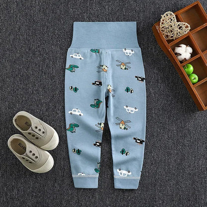 Baby Girls Boys Pants Toddler Bottoming Leggings Children Cotton Cartoon Trousers High Waist 2024 Autumn Newborn Kids Clothing