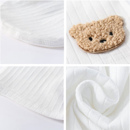 Breathable Newborn Bear Jumpsuit Hospital Hat Spring Outfit Long Sleeves Bodysuits for Baby Girls Boys Unisex Coveralls A2UB
