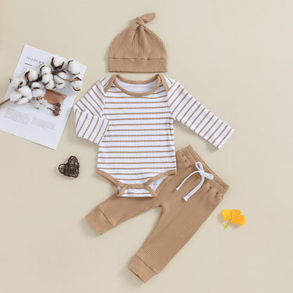 Mubi neo 0 to 18 Months Infant Set Newborn Baby Boy Clothing Top and Bottom Set Striped Children's Fashion for Babies Boy Outfits