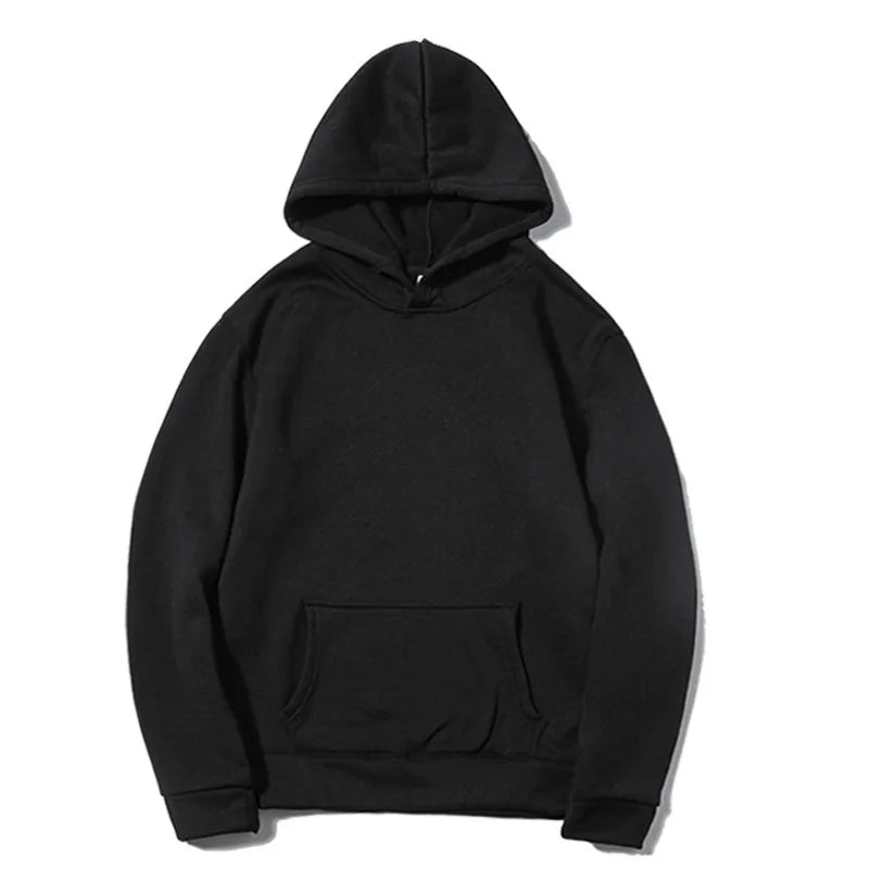 New Fashion Loose Hoodies For Men Spring and Autumn Casual Hooded Sweatshirt Men's Simple Tops Solid Color Thick Clothing Male